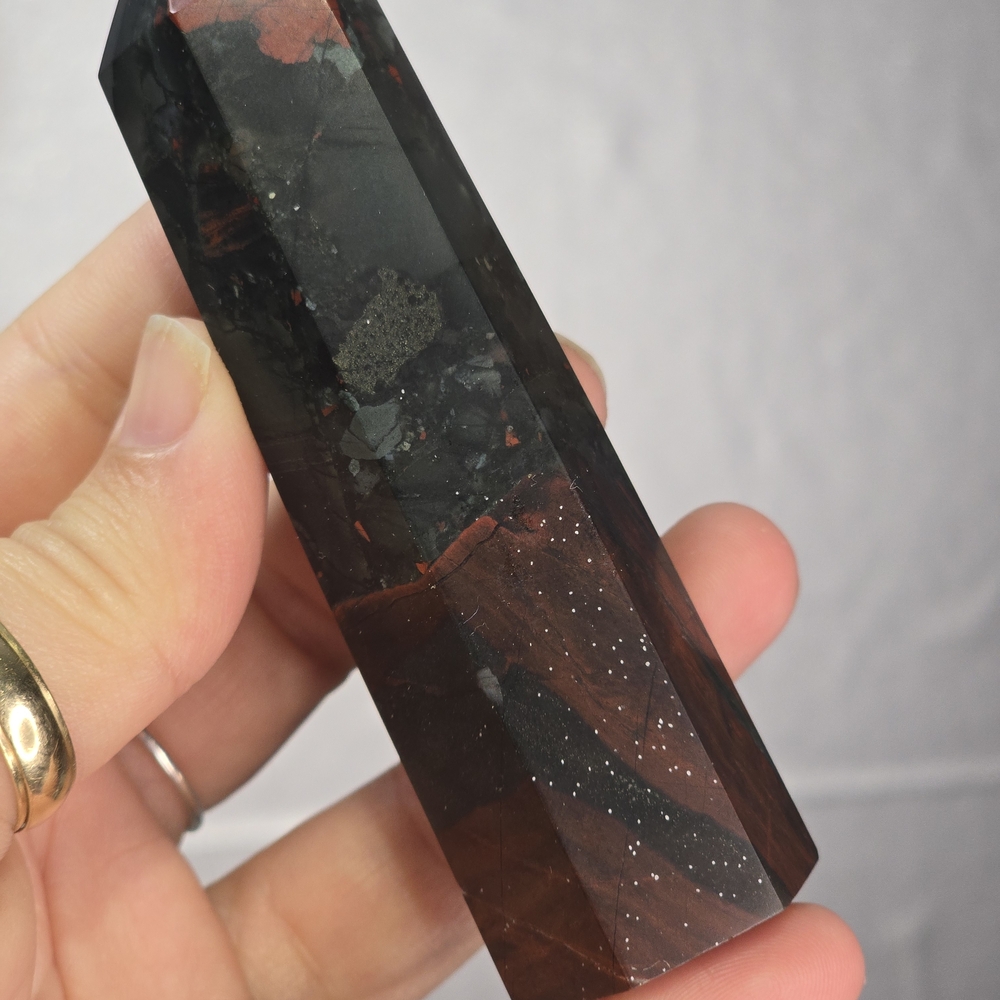African Bloodstone With Pyrite Inclusions